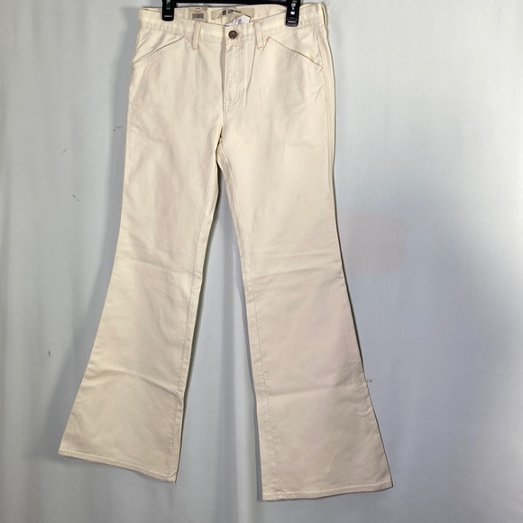 GAP Jeans New The Gap Beige Low Rise Wide Leg Flared Stride Stretch
